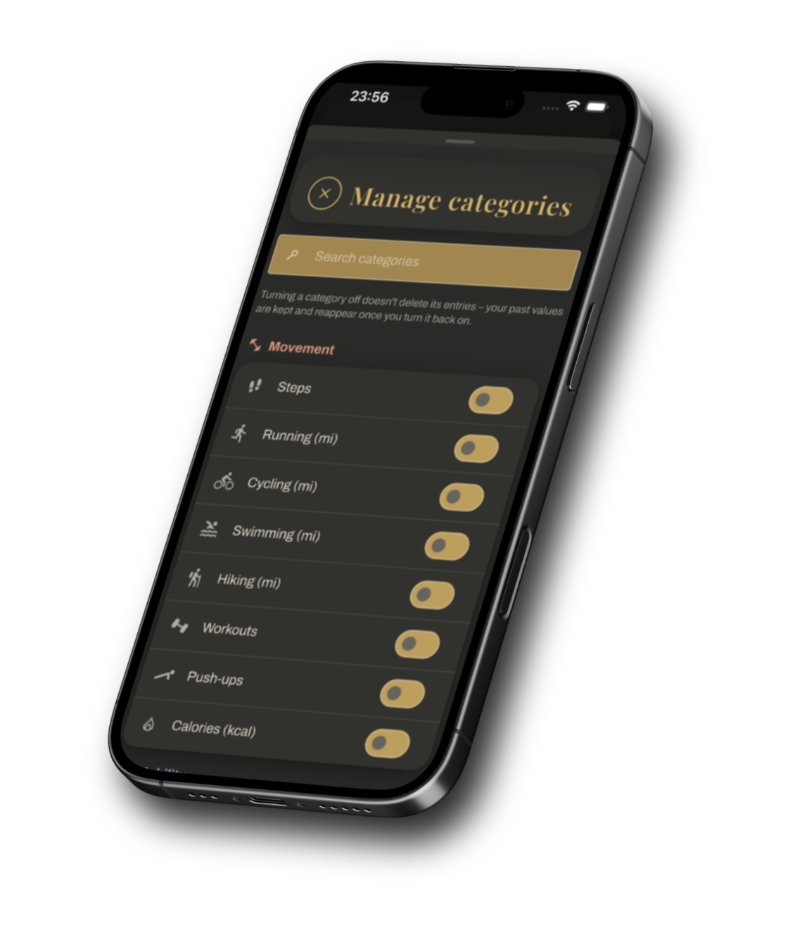 RLStats category management screen